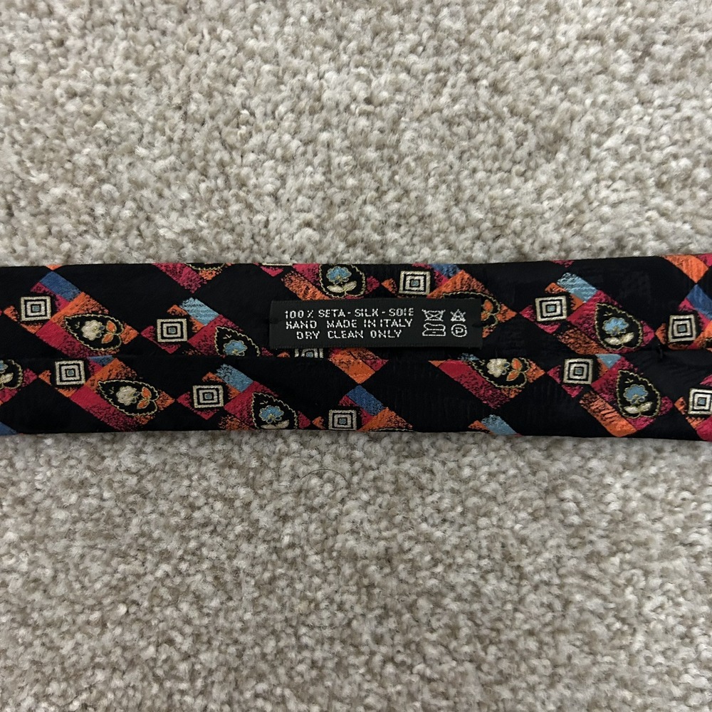 Brioni Roma Men's Silk Tie Hand Made In Italy Geometric Pattern - Picture 4 of 6